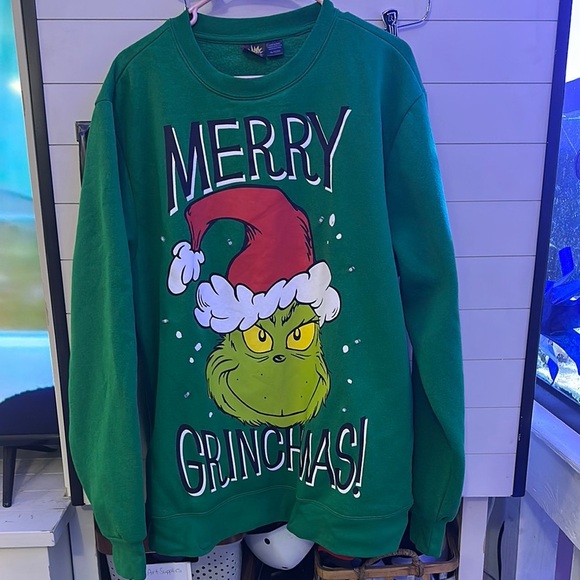 Green Grinch Christmas Sweatshirt - Picture 3 of 4